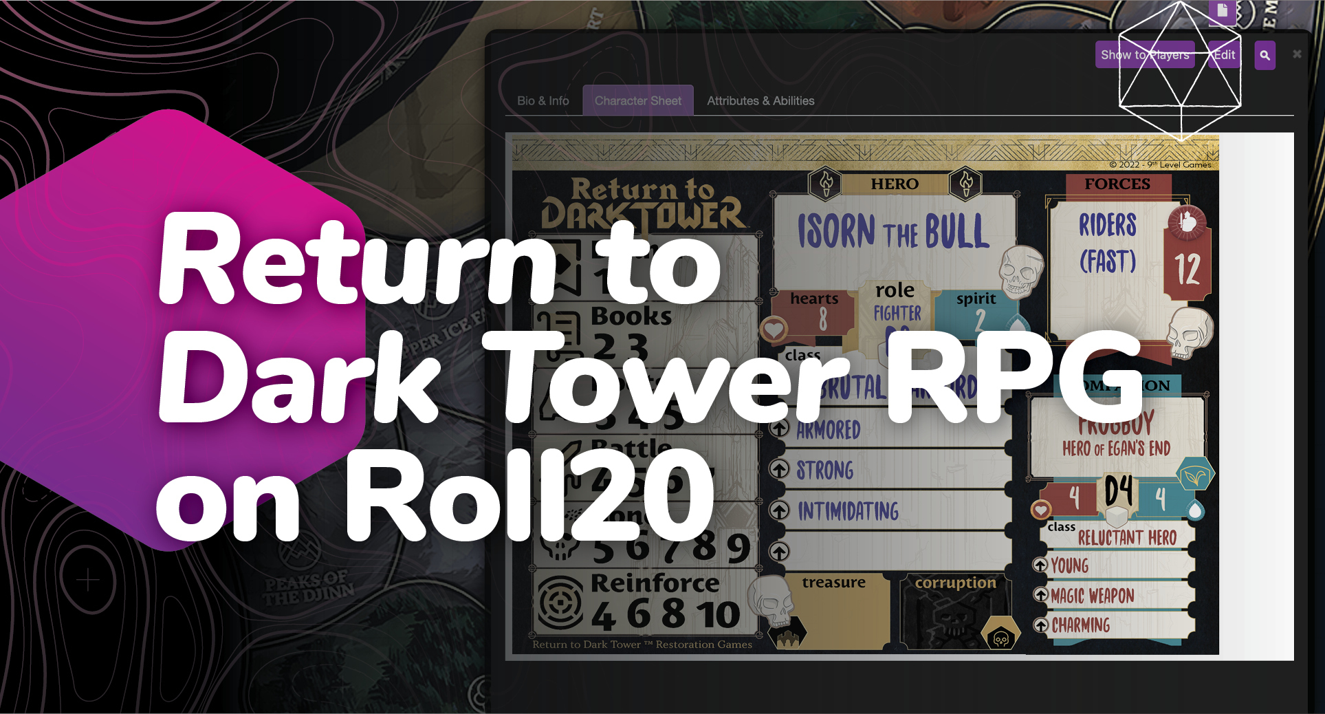Return to Dark Tower RPG on Roll20