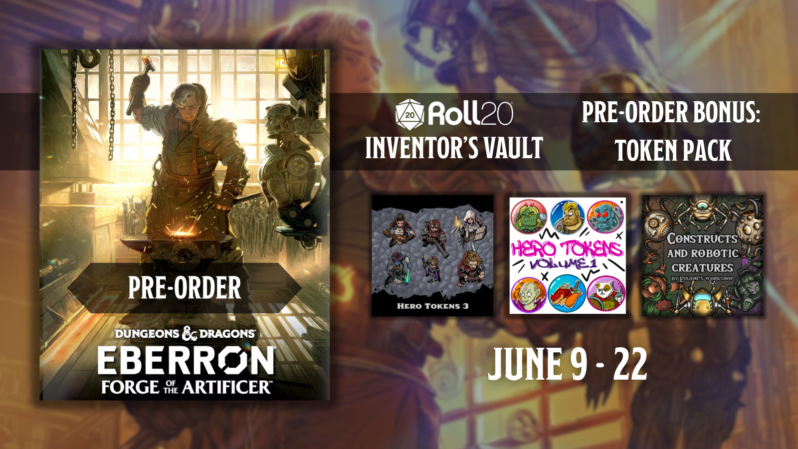 Pre-Order Eberron: Forge of the Artificer & Get Roll20’s Character Token Pack!